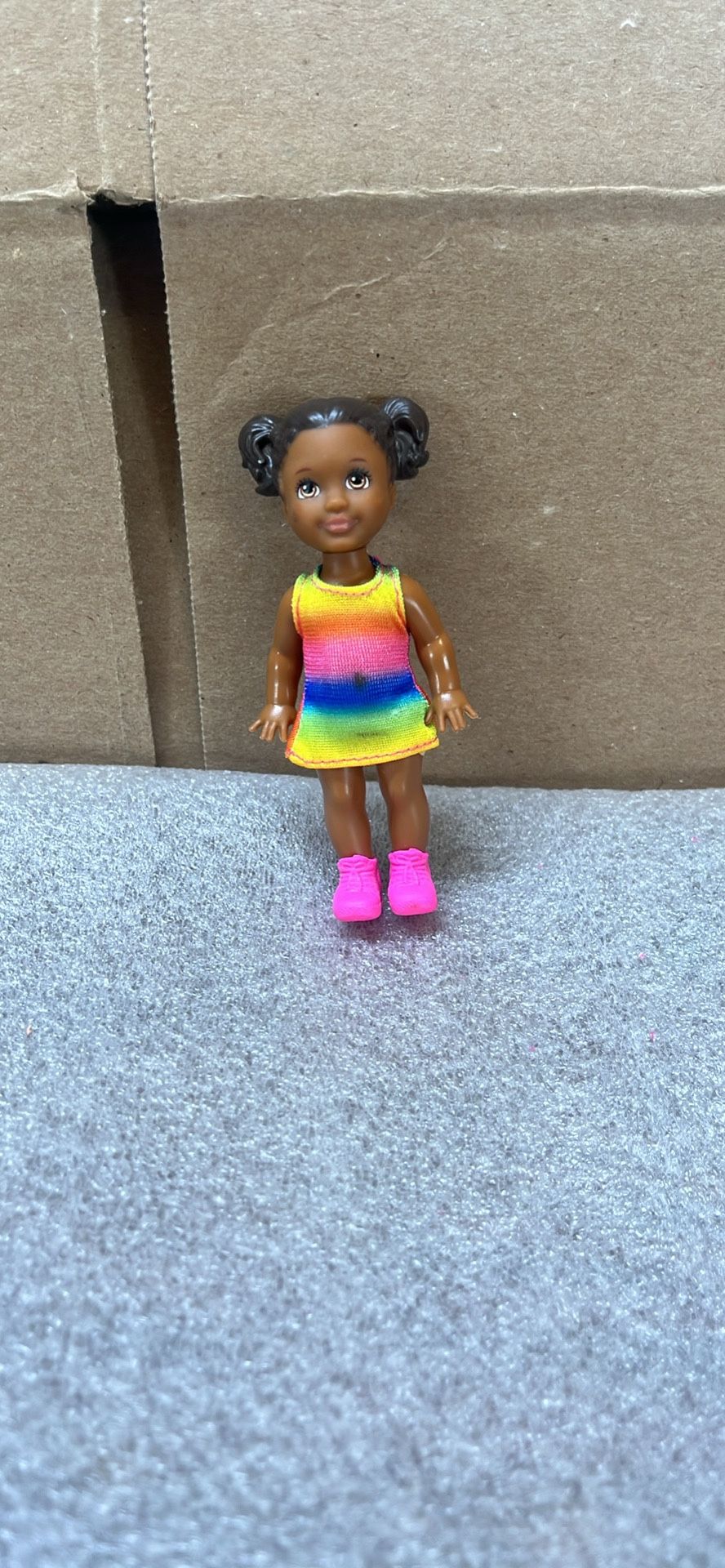 Toddler Barbie Doll Kelly Chelsea Baby Sister African American Rainbow Dress