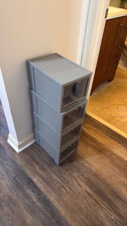 4 plastic shoe boxes from the Container Store