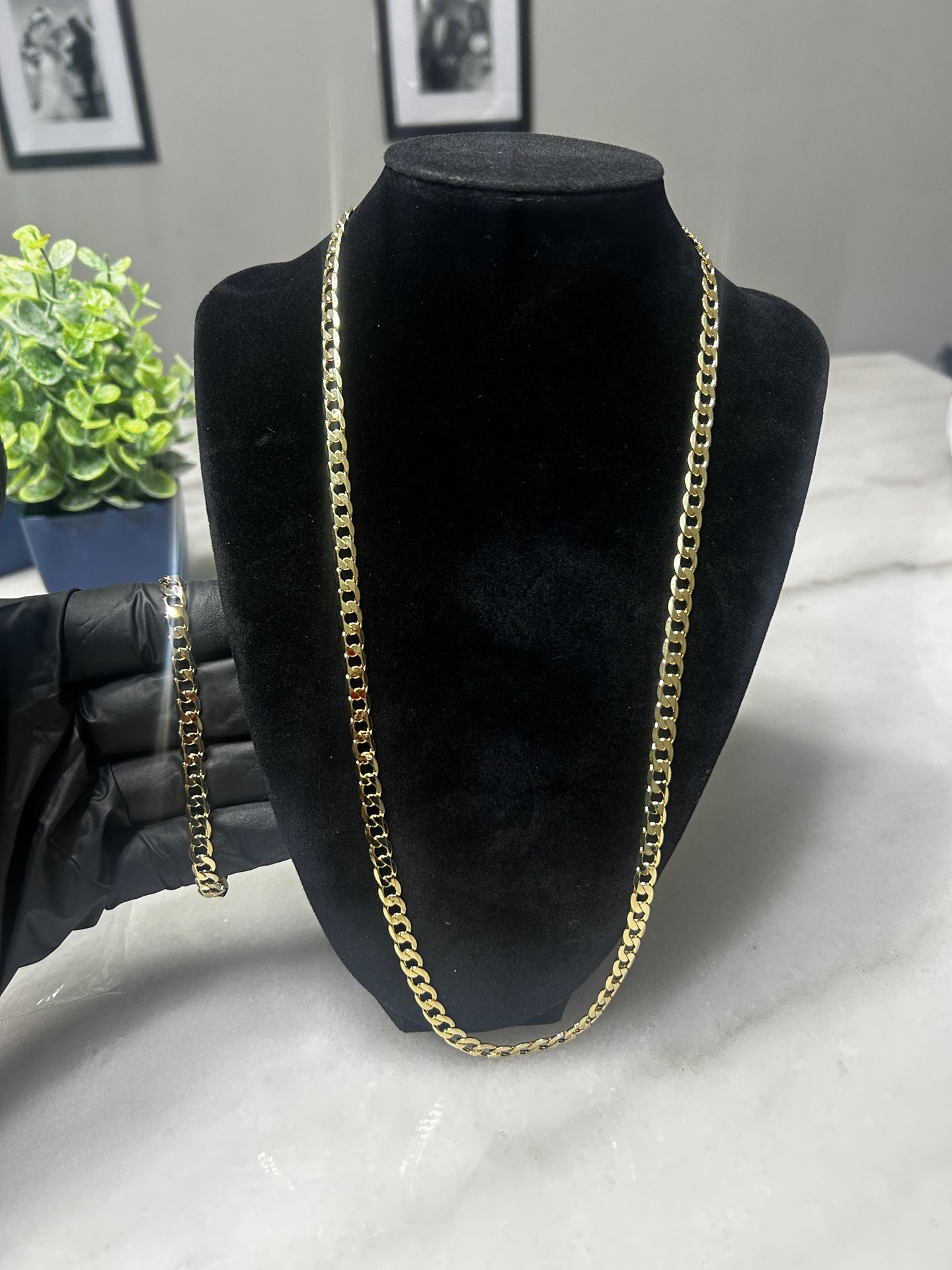 Cuban Necklace Bracelet Set 24 Inches