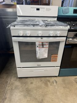 Stove Gas Range Self Cleaning Whirlpool White 30”