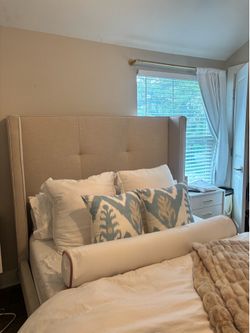 Pottery Barn Bed Frame - Queen - Beige