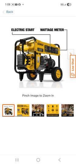 Dewalt Generator 10k/8k Watts Electric Start 12 Hours