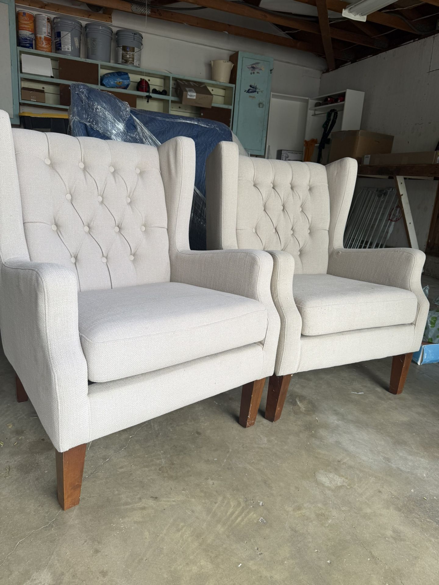 Tuffed Wingback Accent Chairs