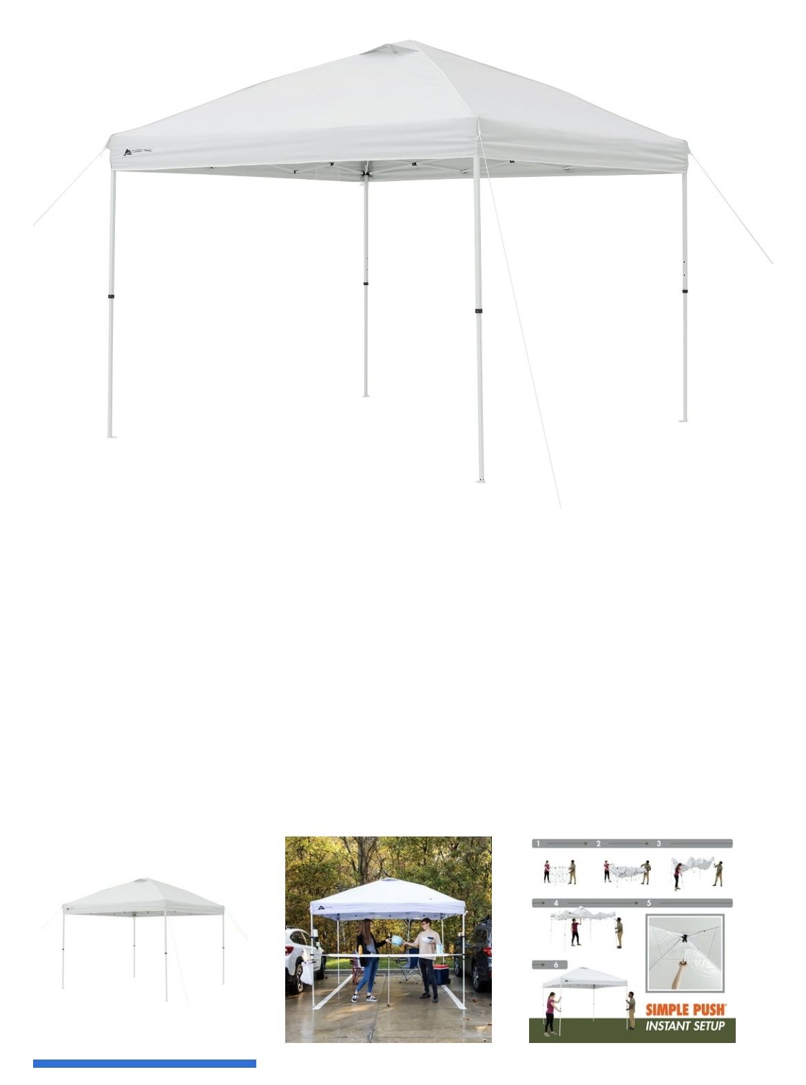 Brand New- Ozark Trail 10' x 10' Simple Push Straight Leg Instant ...