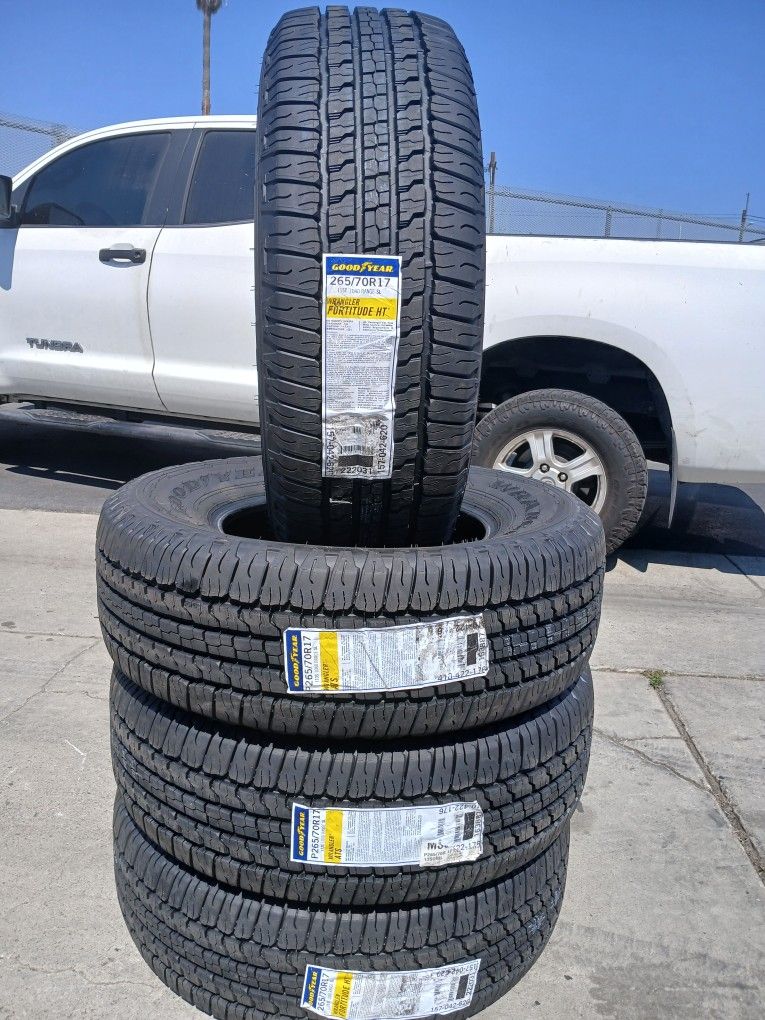 265 70R17 Goodyear Wrangler ATS Tires New $600×4 Tires New Install Mount And Balance