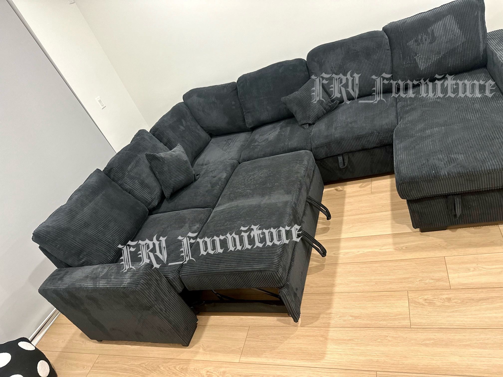New Large Black Sectional