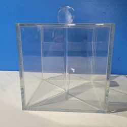 Vintage Akrilokraft LTD. Handcrafted USA Lucite / Acrylic Divided Box w/ Lid, Cookie / Candy Jar