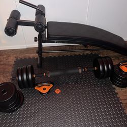 Reverse crunch Bench And Weight Set 