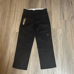 SEND OFFERS Black Double Knee Loose Fit Dickies 38X34