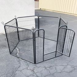 (NEW) $85 Heavy Duty 6-Panel Dog Playpen, Each Panel 32” Tall X 32” Wide Pet Exercise Fence Crate Kennel Gate