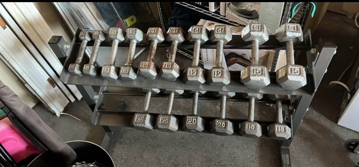 Dumbbells And Weight Rack