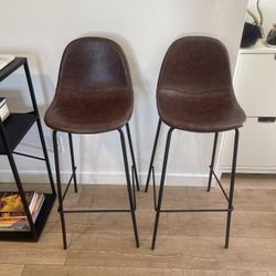 Faux Leather Bar Stools