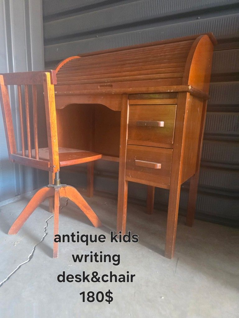 Antique Kids Writing Desk And Chair