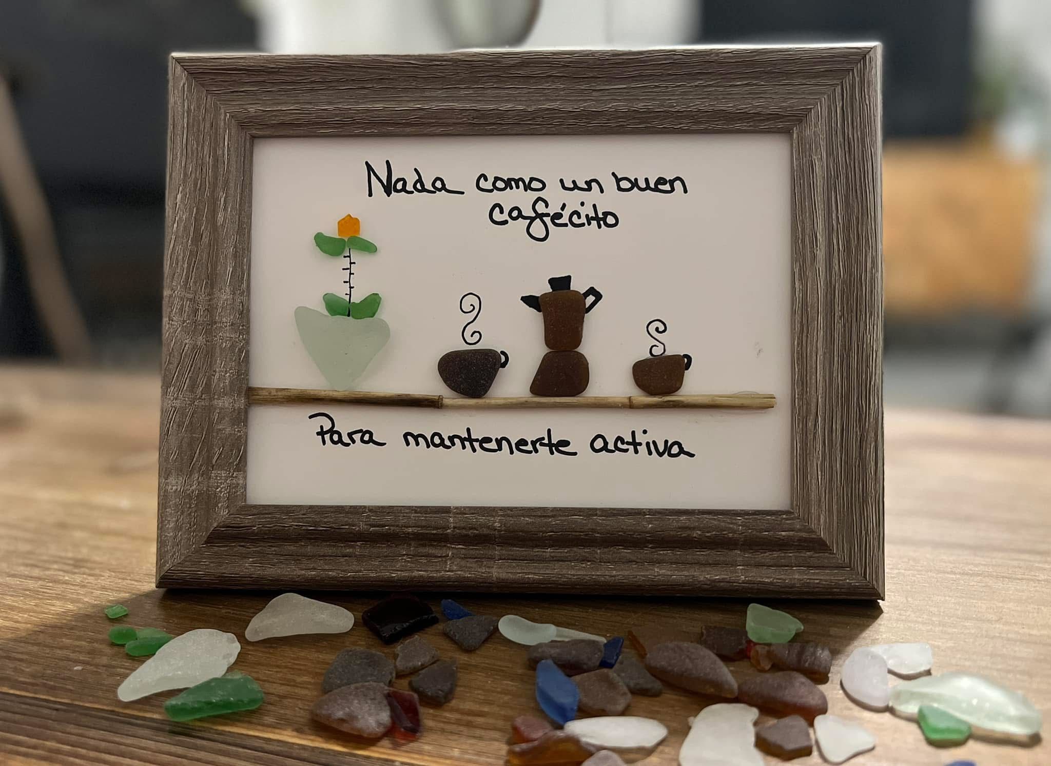 Seaglass Art 5x7 Un cafecito