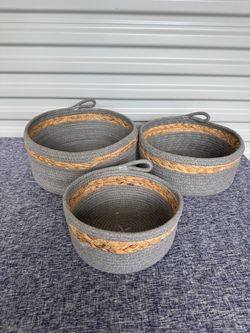 3pc Nesting Baskets - model home decor