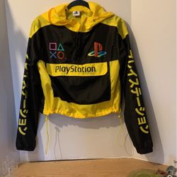 PlayStation Suze S Pullover Jacket Yellow/Black 1/4 Zip Windbreaker