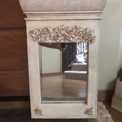 Unique Vintage Plaster Floral Mirror