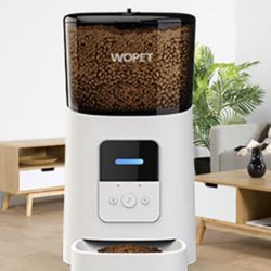 WOPET 6L Automatic Cat Feeder,Wi-Fi Enabled Smart Pet Feeder for Cats and Dogs,Auto Dog Food Dispenser with Portion Control, Distribution Alarms and V
