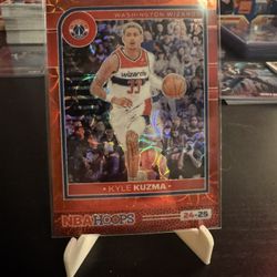 Kyle Kuzma /99 - 2024-25 Hoops Premium Red Prizm #17 