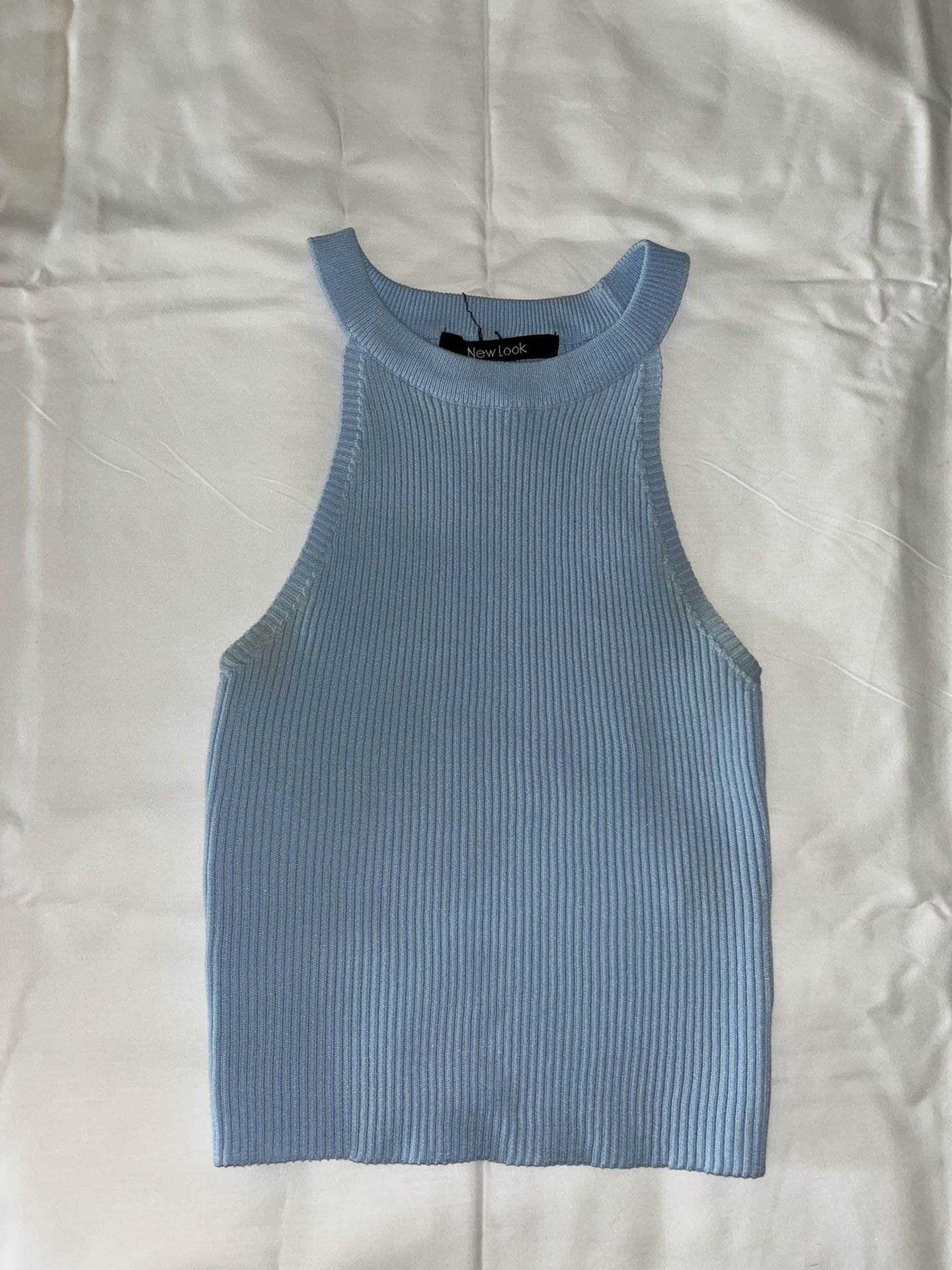 Baby Blue Ripped Crop Top