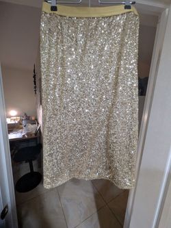 Gold Sequence Party Skirt 
