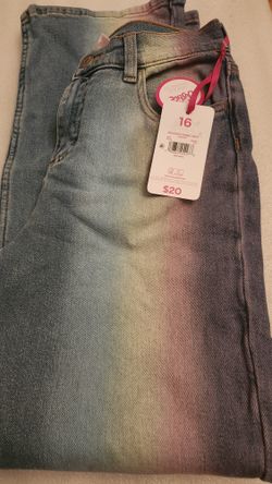 N. Peoria Brand New Justice Girls Sz 16 Baggy Ombre Jean Denim Pants Please Read Description For Pick Up Location Options 