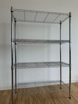 4-Tier Chrome Wire Shelving Rack - NSF Certified, 54” Tall, Adjustable Shelves