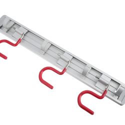 NEW IN BOX Mop Broom Holder 3 Hooks Punch-Free Wall Mount Storage Rack Space Aluminum Multi-Functional Broom Hanger for Kitchen and Garage Organizatio