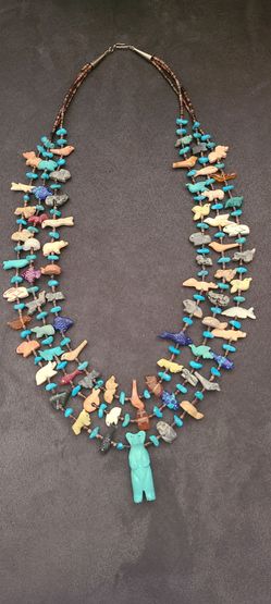 Vintage 3 strand 70 charm fetish necklace