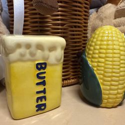 🌽🧈 Butter & Corn Ceramic Salt & Pepper Shaker Set – Target Exclusive