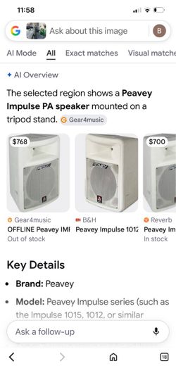 Impulse PA PEAVEY speaker