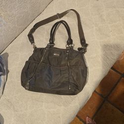 Storksak London Diaper Bag (Dark Grey-Brown Neutral with Gold Interior)