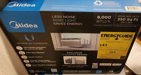 Midea AC Energy-efficient U-shaped 8,000 Btu Air Conditioner 