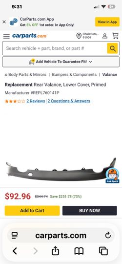 Replacement Rear Valance, Lower Cover, Primed Manufacturer #REPL760141P