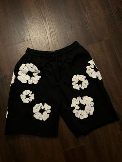 Black denim tear Shorts 