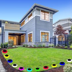 4Pack-5w Led Solar Light Decoration Back Yard 7 Colors Patio Garden Yard Walkway