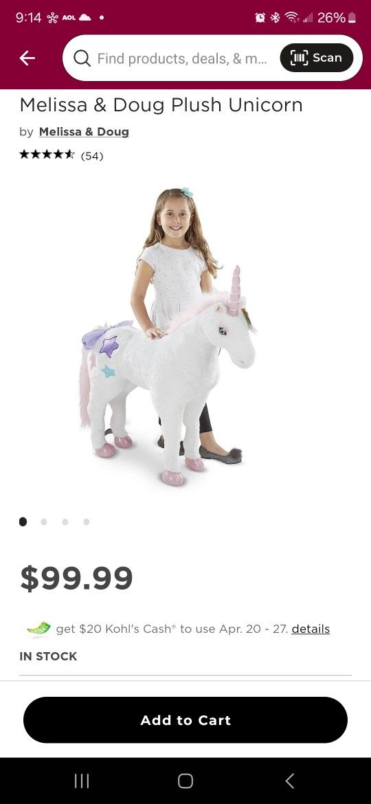 Melissa & Doug Unicorn Plush