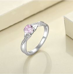 Pink Sterling Silver Ring