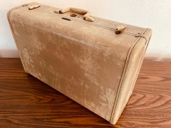 Samsonite antique luggage suitcase cream marble home decor