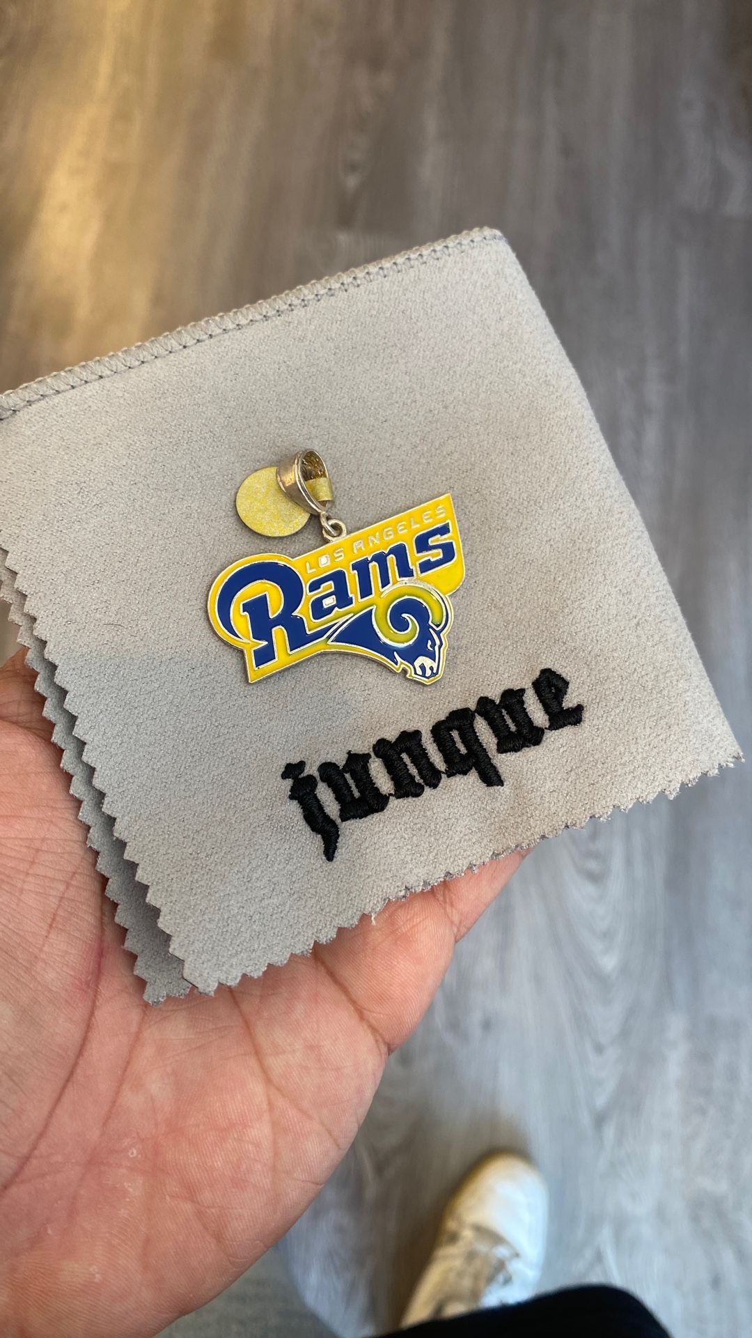 .925 Sterling Silver Los Angeles Rams Pendant NFL Football