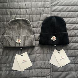Black And Gray Moncler Beanies