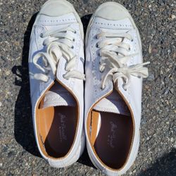 white leather jack purcell converse. 8.5