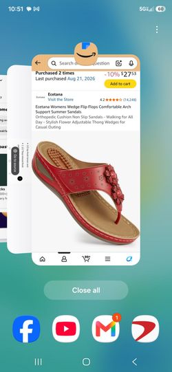 New red sandals size 10