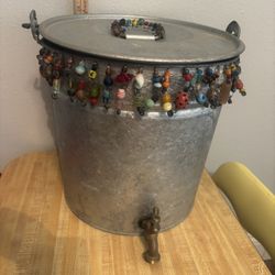 Large galvanized Bucket With Working Faucet