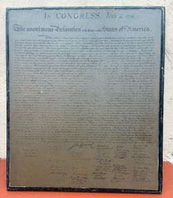 Declaration of Independence brass engraving