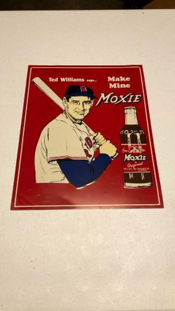 Ted Williams Moxie Red Sox Tin Sign