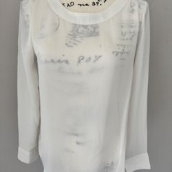 Banana Republic white sheer blouse, perfect for layering. Size XS. 