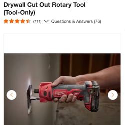 Milwaukee M18 18V Lithium-lon Cordless Drywall Cut Out Rotary Tool (Tool-Only)