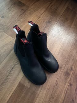 Black waterproof work boots