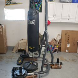 Punching Bag Assembly With Stand, Gloves, Miits